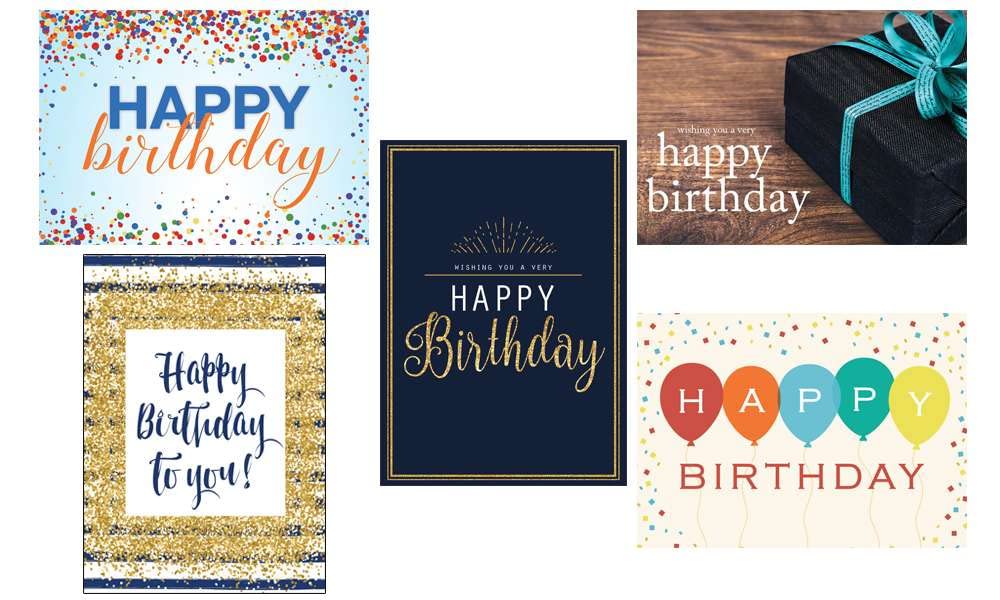 CEO Cards - Business Birthday Greeting Card Assortment, 5 Cards of Each Design, 5x7 Inches, 25 Cards & 26 White Envelopes (VP1702)