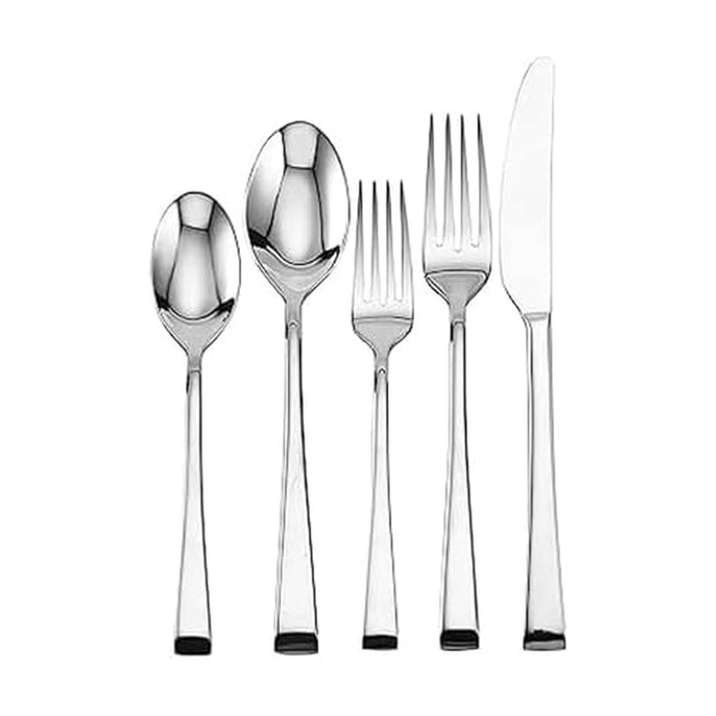 Mikasa Rockford 20-Piece Flatware Set, Service for 4, 18/0 Stainless Steel Silverware with Brushed Finish, Dishwasher Safe Cutlery Set with Modern Minimalist Design