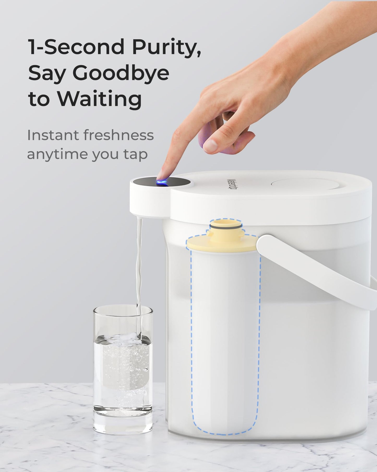 Waterdrop EWFLY Water Filter Replacement for Waterdrop ED11W/ED12W/ED09W/ED21W Rechargeable Electric Dispenser, Reduce 70+ Contaminants, Soften Water, 3 Pack