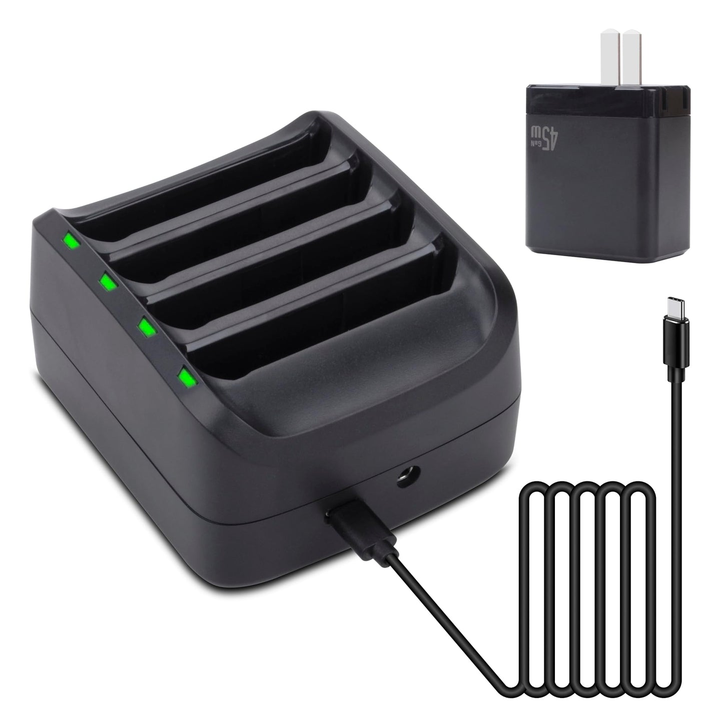 TZRONG 4-Slot Battery Charging Cradle Kit for Zebra TC51 TC52 TC56 TC57 TC510 TC52X TC520L Barcode Scanners | Compatible with BT-000314 Battery - Charger Station with Adapter SAC-TC51-4SCHG-01