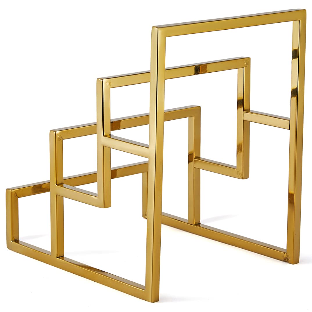 K KAIDIYIN Polished Gold 3-Layer Wallet Display Rack Metal Clutch Holder Retail Store Wallet Display Rack Show Wallet Rack