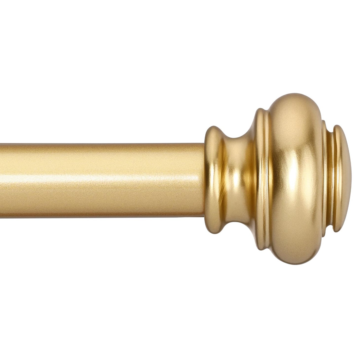 SIMEWIN Heavy Duty Curtain Rods, 1 Inch Gold, 28 to 48 Inches, Adjustable, Wall Mounted, Metal, Glossy Gold Finish, Classic Finials