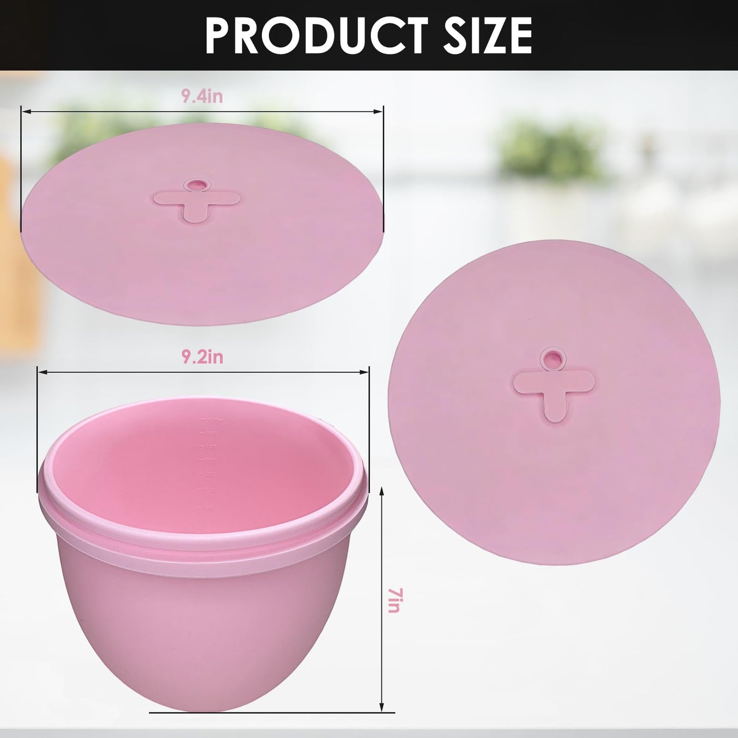 5 Qt silicone liners for kitchenaid stand mixer, Silicone Bowl Liners with Lids, Kitchen Aid Accessories and Attachments for Baking and Cooking (3pcs) thicken
