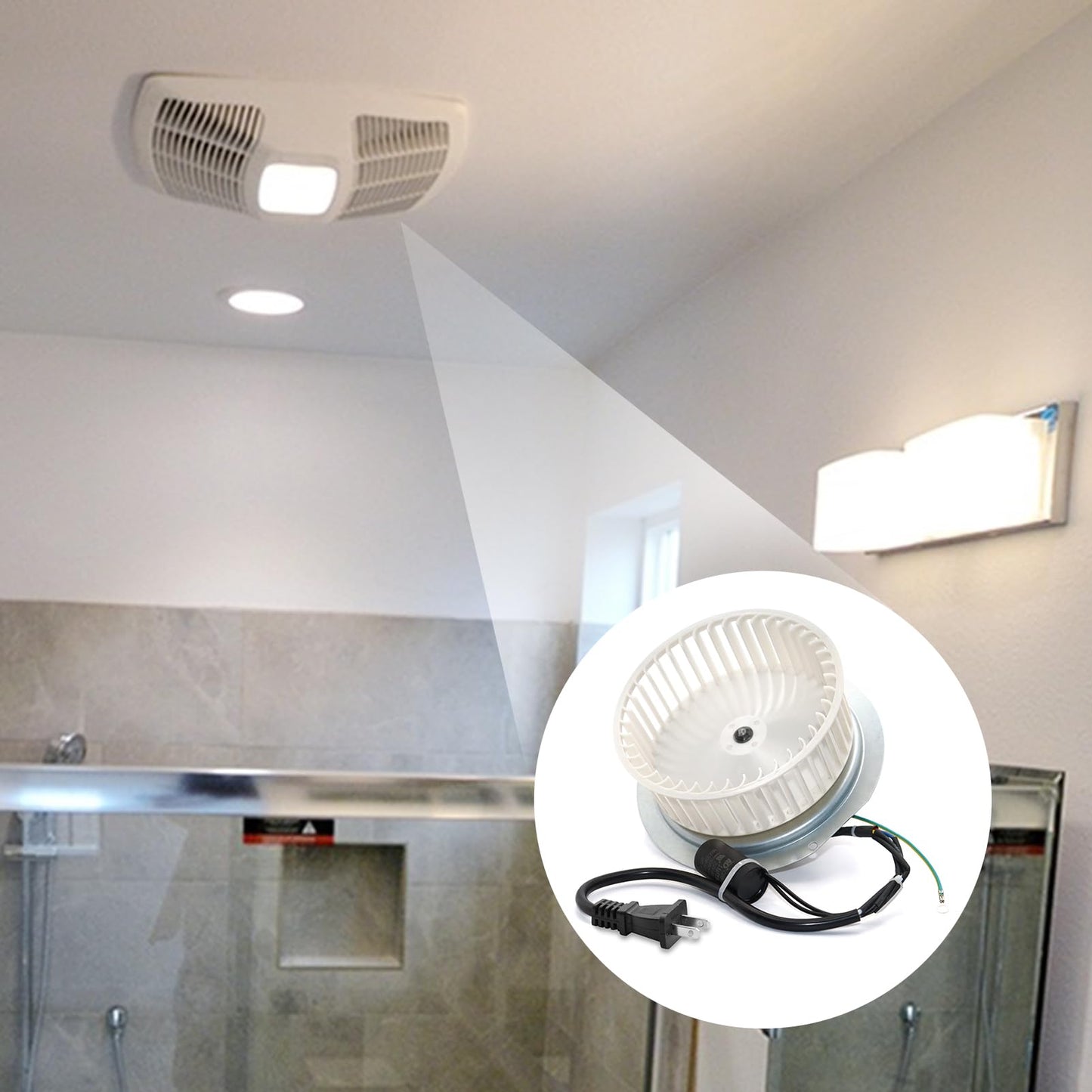 0696B000 Motor Assembly for NuTone QT100 and QT110 Series Fan,Motor Replacement for Nutone QT-110N-B QT-100L QT110N,JA2C394N for Nutone 0696B000 Bathroom Fan Replacement