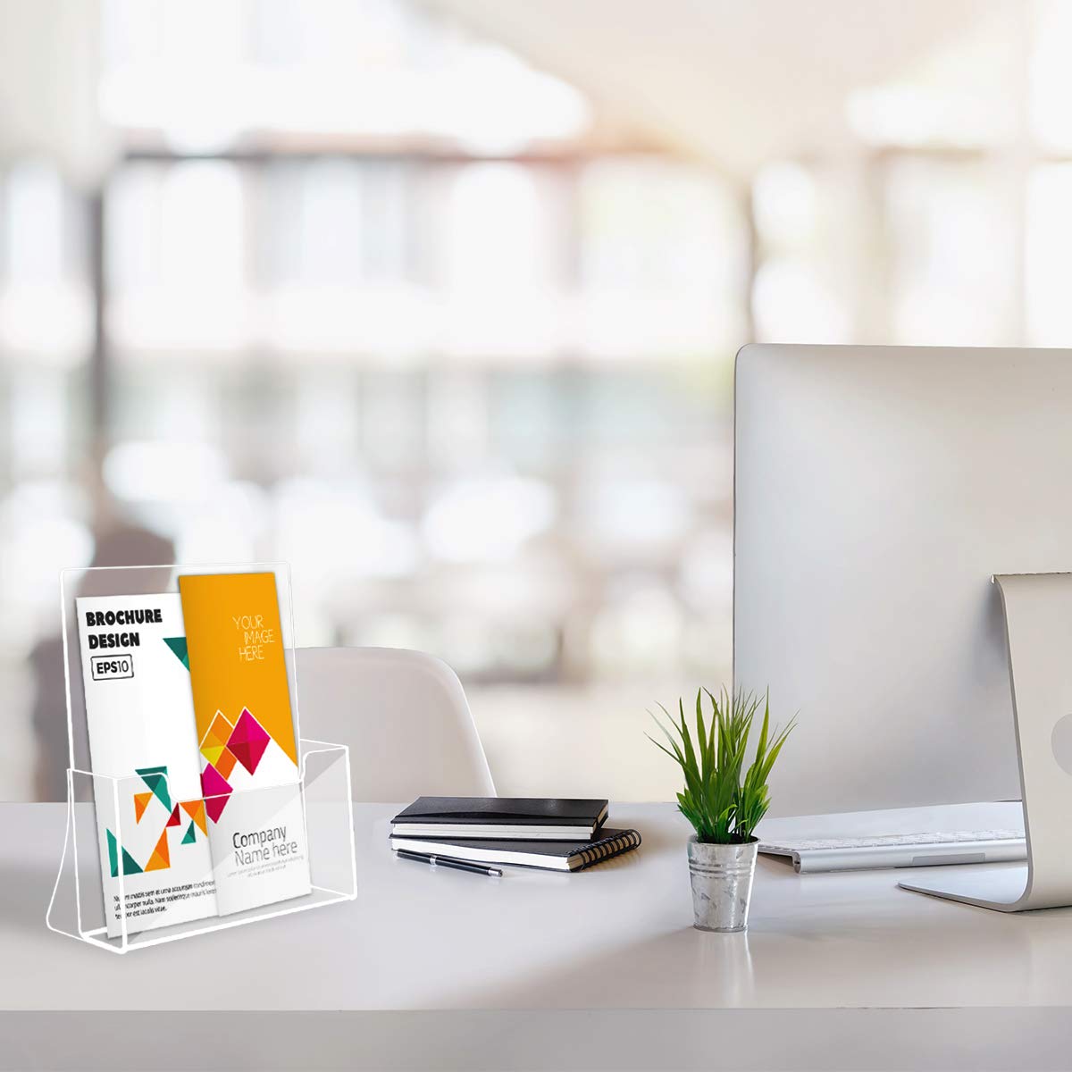 NIUBEE 6 Pack Acrylic Brochure Holder 8.5 x 11 inches, Clear Acrylic Literature Holder Plastic Flyer Display Stand, Acrylic Countertop Organizer for Magazine, Pamphlet, Booklets, Menu, Journals