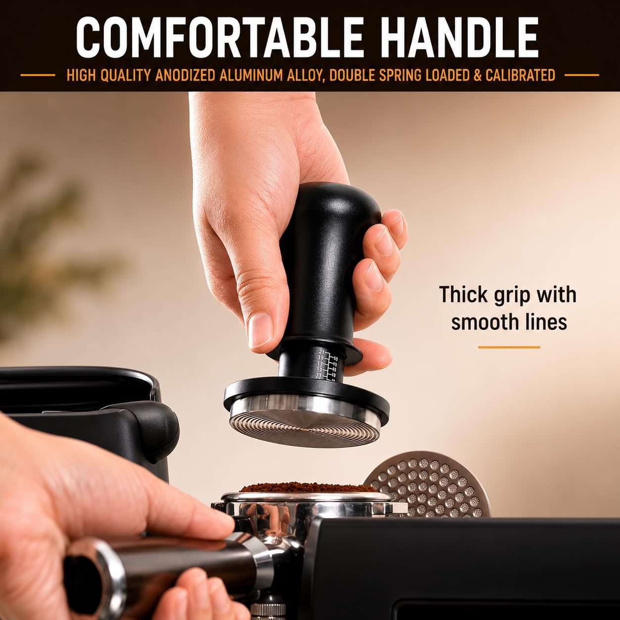 53.3mm Premium Professional Barista Kit 4-in-1: Double Spring Loaded Self-Leveling Espresso Tamper with WDT Tool, Dosing Funnel & Anti-Slip Base. Anodized Aluminum for 53mm - 54mm Portafilters.