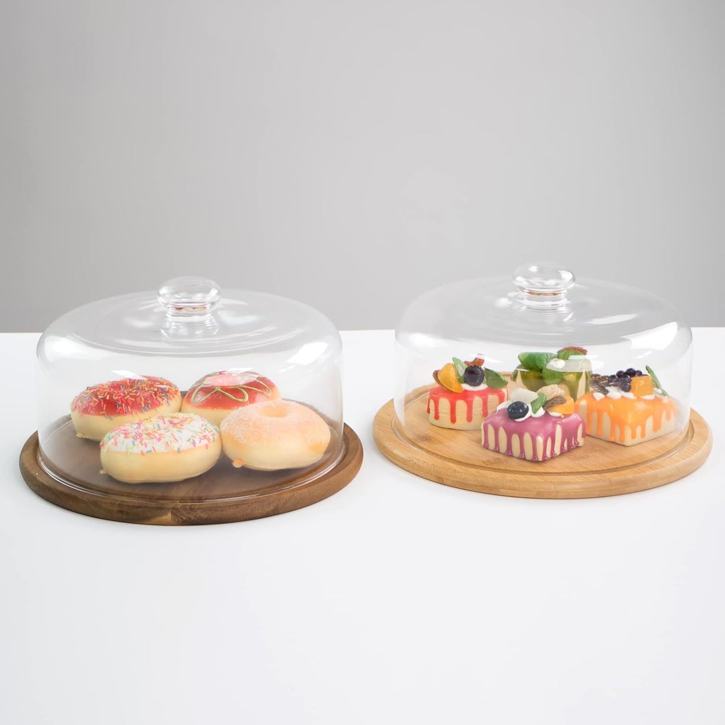 KVMORZE 11 Inch Clear Cake Dome Cover, Glass Round Cake Stand Cover, Pastry Display Cloche for Food Service, Cake Cover Lid for Cake Stand Cake Plate Display Serving Platter (11 Inch - Glass)