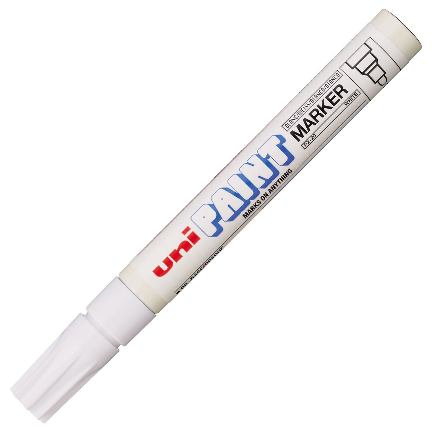 Uni-Ball uni Paint Marker Bullet Tip Medium Point Px20 Line Width 2.2-2.8mm White Ref 9001927 [Pack 12]