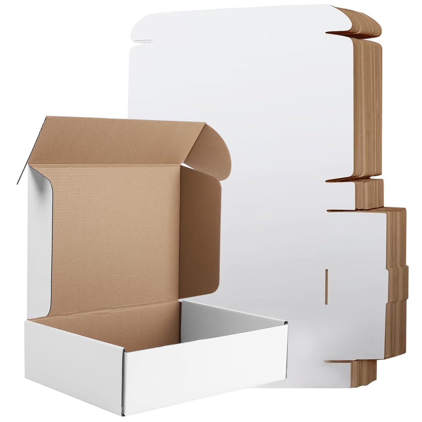 Hguba 12x9x4 Inches Shipping Boxes Set of 25, White Corrugated Cardboard Boxes, Mailer Boxes for Small Business