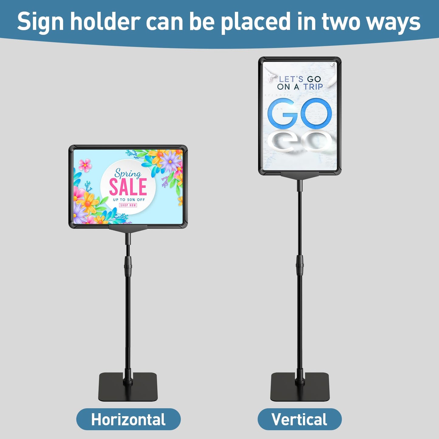 Sign Holder Stand 8.5 x 11,Sign Stand for Display,Adjustable Sign Holders For Table Top,Suitable for indoor use