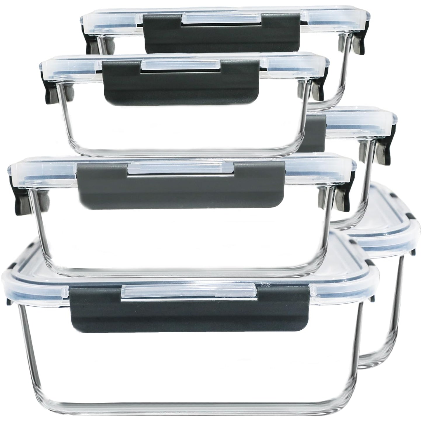 M MCIRCO 67.4oz(8.3 cup), 33.8oz(4.2 cup)& 18.6oz(2.1 cup) Extra Large Glass Food Storage Containers Set with Lids, 6 Pack Airtight Glass Storage Container for Microwave,Oven,Freezer Dishwasher