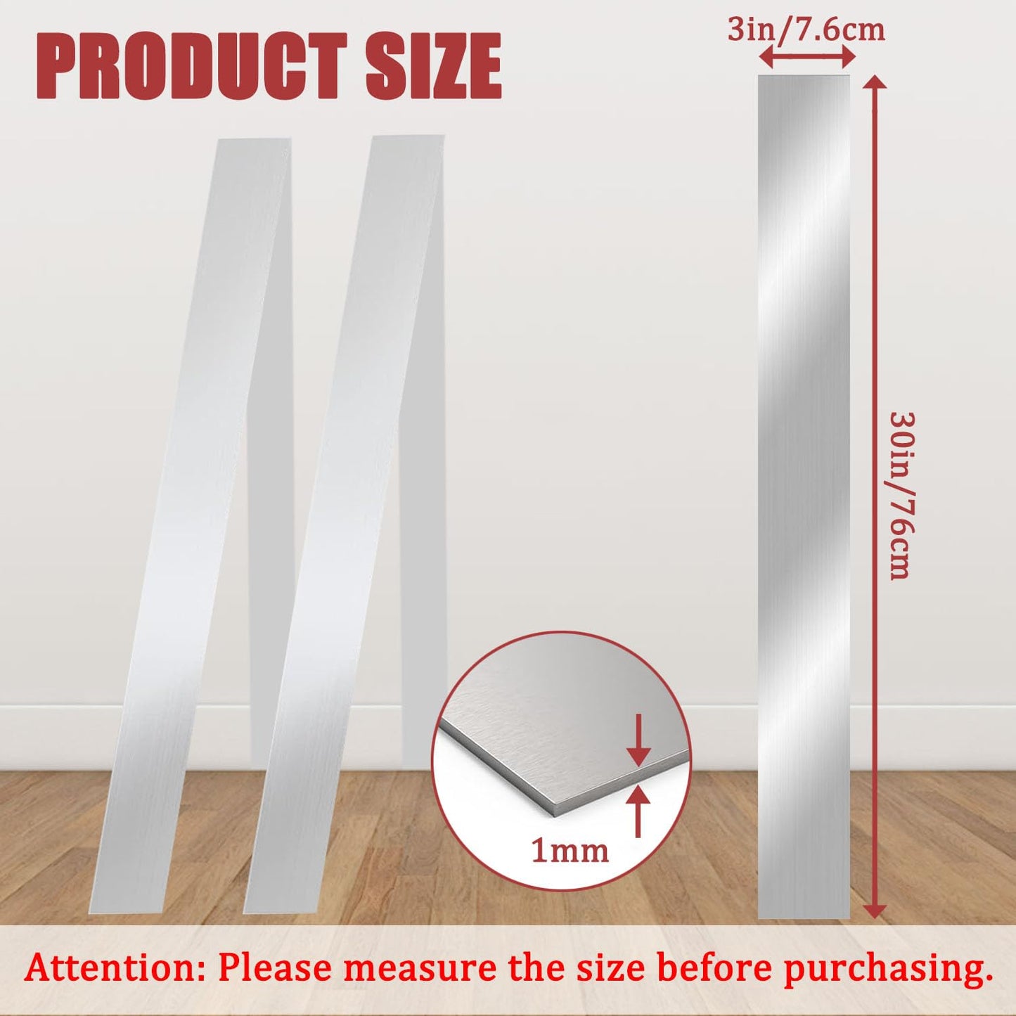 2 Pcs 304 Stainless Steel Strips, Brushed Self Adhesive Strip Metal Trim Strip, Finishing Sheet Metal Strips for Microwave/Oven/Range/Cooktop, 30" Long, 3" Wide Gap Filler for Kitchen Decor