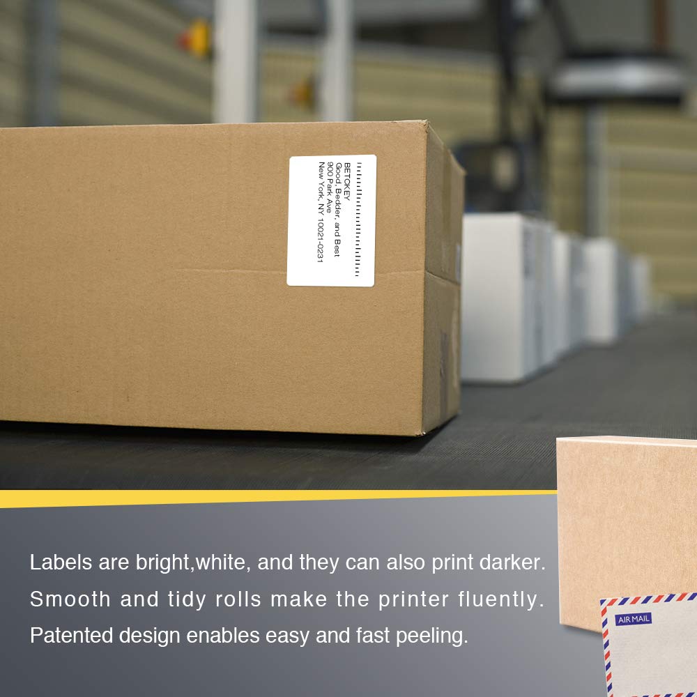 BETCKEY - 3" x 2" (76 mm x 51 mm) Multipurpose & Shipping Labels Compatible with Zebra & Rollo Label Printer,Premium Adhesive & Perforated [10 Rolls, 7500 Labels]