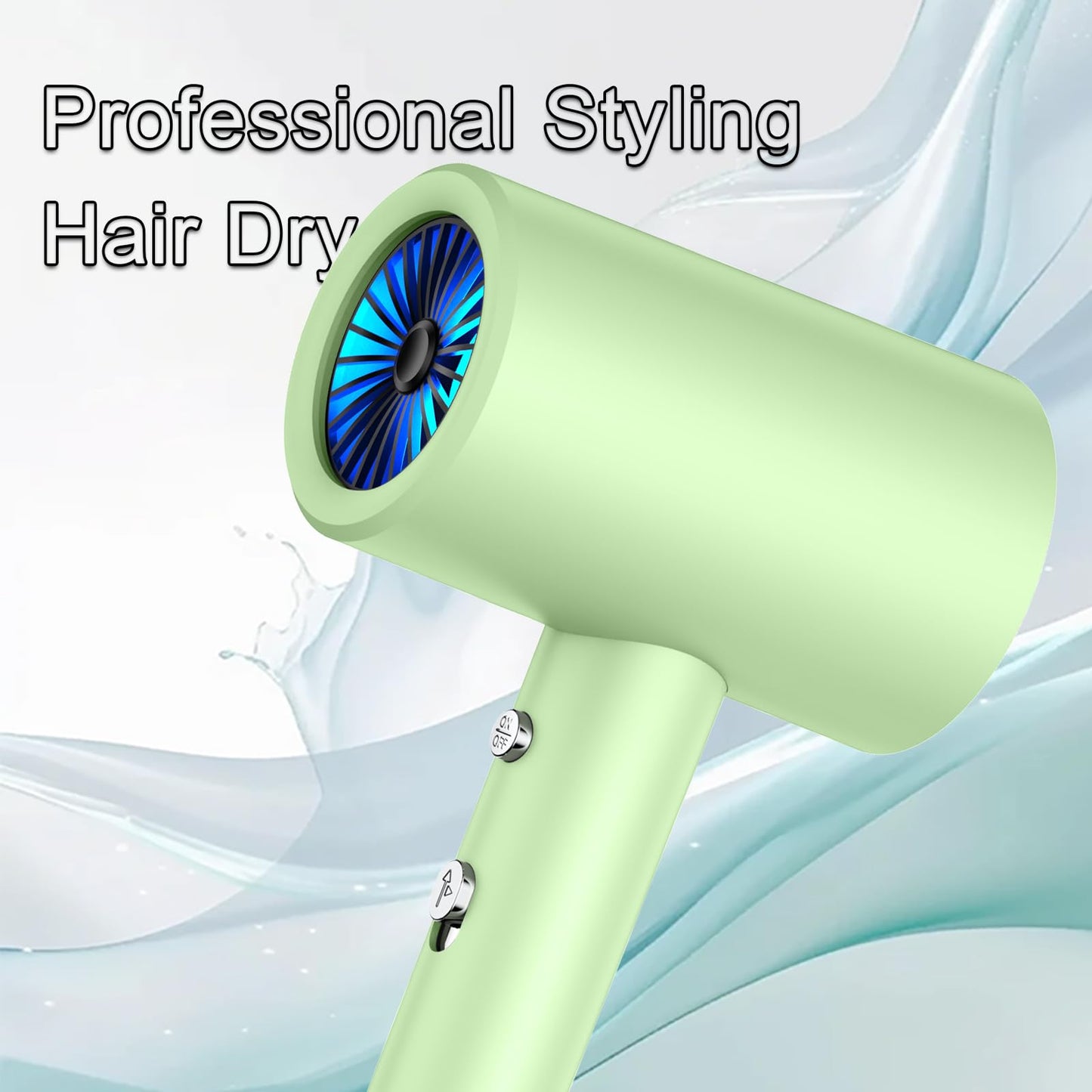 110V Hotel Wall Mounted Hair Dryer for Bathroom（with Night Light） Professional Styling HairDryer for Salon【Blue Light Negative Ions】 Fast Drying Restroom Blow Dryer，Matte Texture - Pearly White