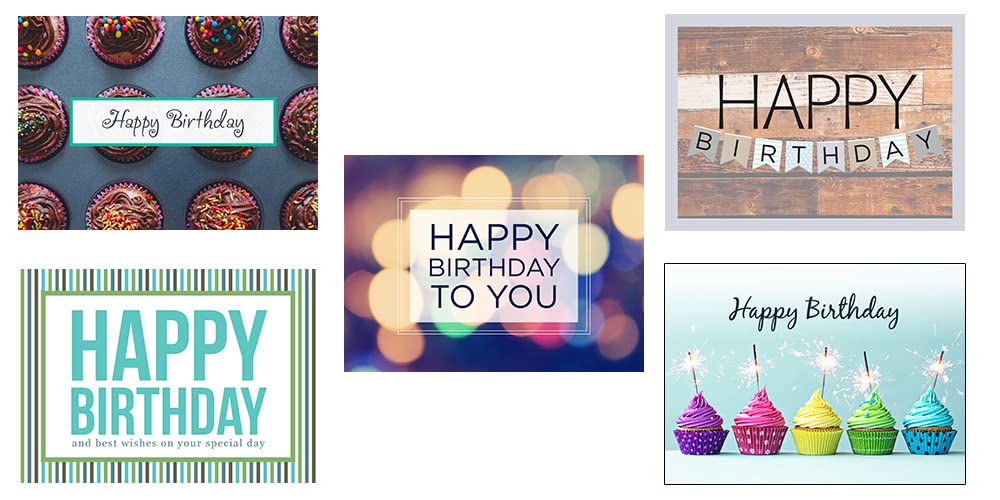 CEO Cards - Birthday Greeting Card Assortment, 5 Cards of Each Design, 5x7 Inches, 25 Cards & 26 White Envelopes (VP1603)