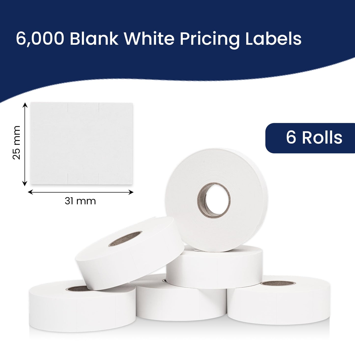 Pricing Labels for Monarch 1153 White - 6,000 Labels w/ 6 Rolls Value Pack, 1 Sleeve - Made in USA