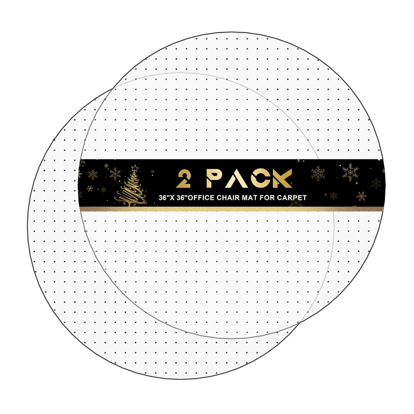 PVC Chair Mat for Carpet, Computer Desk Floor Protector, Rolling Chair Pad, 36 x 36 Inch, 2 Pack