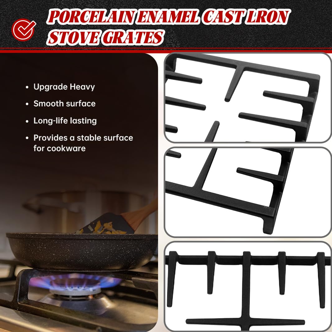 WB31X27150 Center Grate Replacement for GE Stove Parts JXGRATE1 WB31X24737 General Electric Gas Range Grate Cast Iron Surface Burner Grate GE Cooktop Parts Stove Top Grate (WB31X27150)