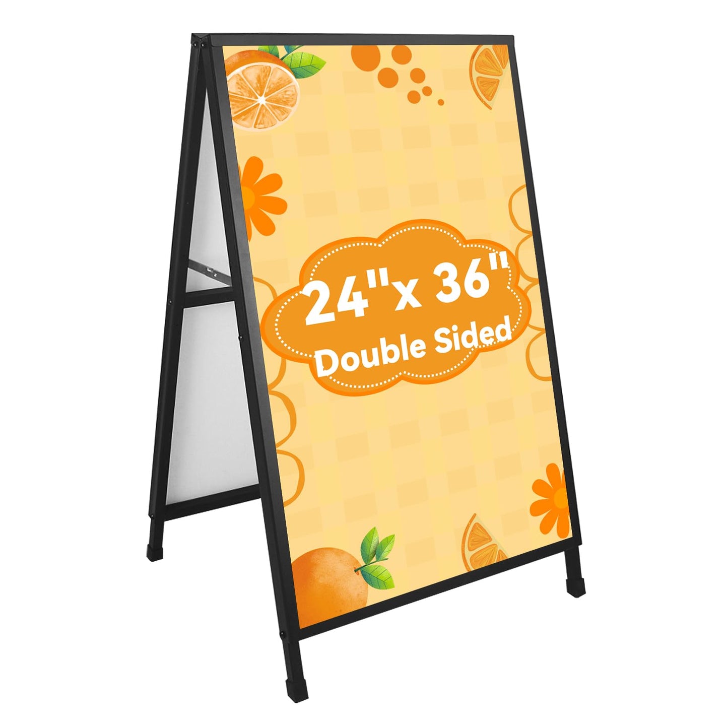 Heavy Duty A-Frame Sign 24x36 Inch Double-Sided Sidewalk Sign, Foldable Metal Sandwich Board for Outdoor Use (Frame Only)