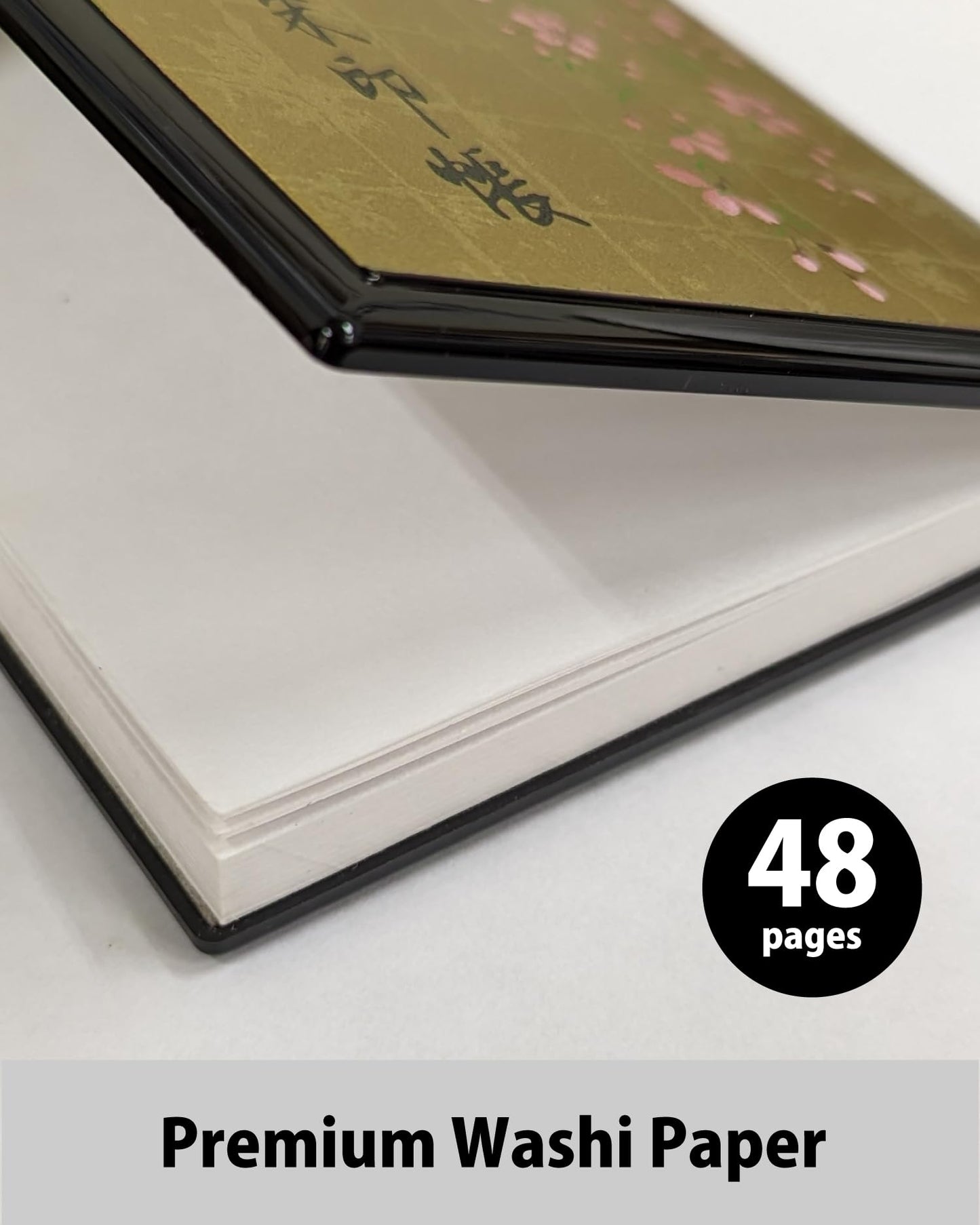 Btale Japanese Goshuincho Stamp Book - Japan Travel Essentials 2026 - Authentic Handmade Hardcover Notebook for Temple & Shrine Stamps, Journal & Keepsake Gift (Sakura Black 48pages)