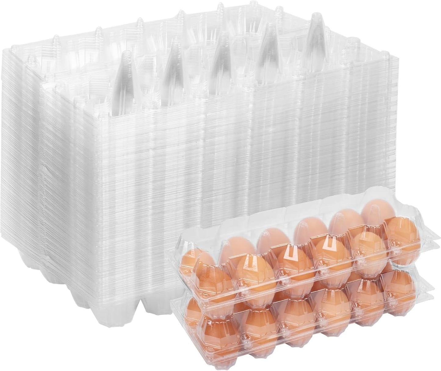 GRRONZEE 60Pack Jumbo Egg Cartons Duck Egg Cartons Extra Large Egg Containers XL Egg Tray Holders for Home Ranch Chicken Farm, Commercial Business Market Display, 2x6 Grids