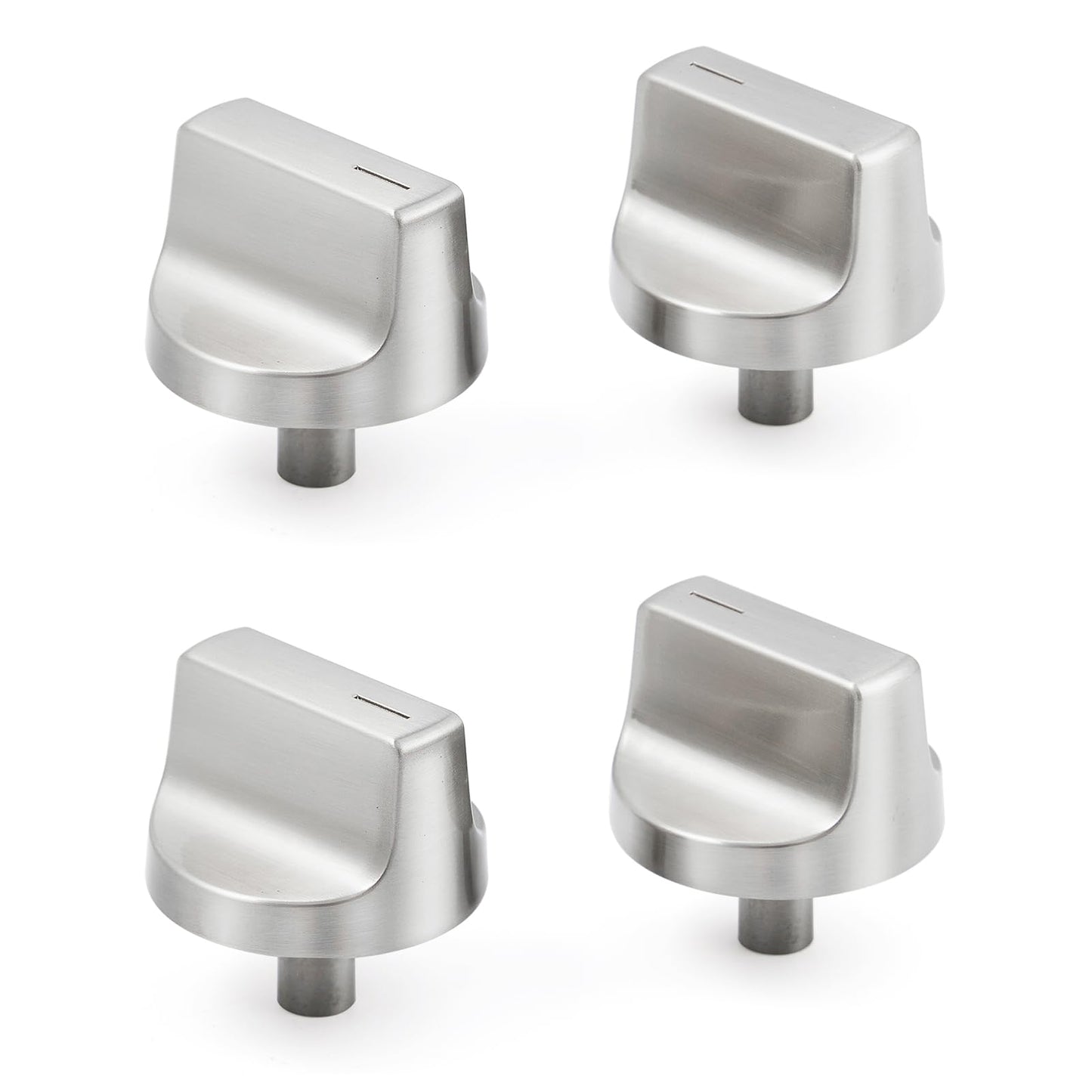 atgestore Upgraded Stainless Steel W11517334 Stove Knobs Replacement for Whirlpool Stove Parts WEG745H0FS0 WEG745H0FS1 WEG515S0FS0 Whirlpool Gas Range Knobs Oven Cooktop Burner Control Knobs 4 Pcs