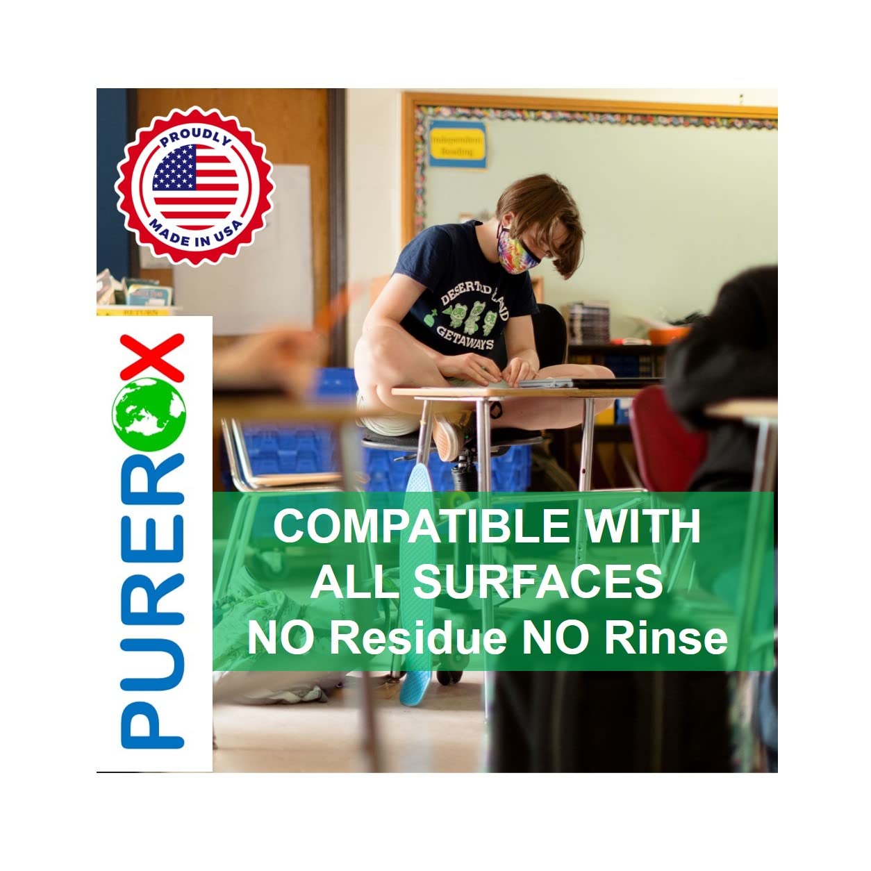 PUREROX disinfectant (1 gallon) Eliminate 99.9999% viruses, Norovirus, HIV, MRSA and fungi. PUREROX Hypochlorous technology. Hospital Grade. Use Anywhere. No residue.No Rinse. Suitable All Surfaces