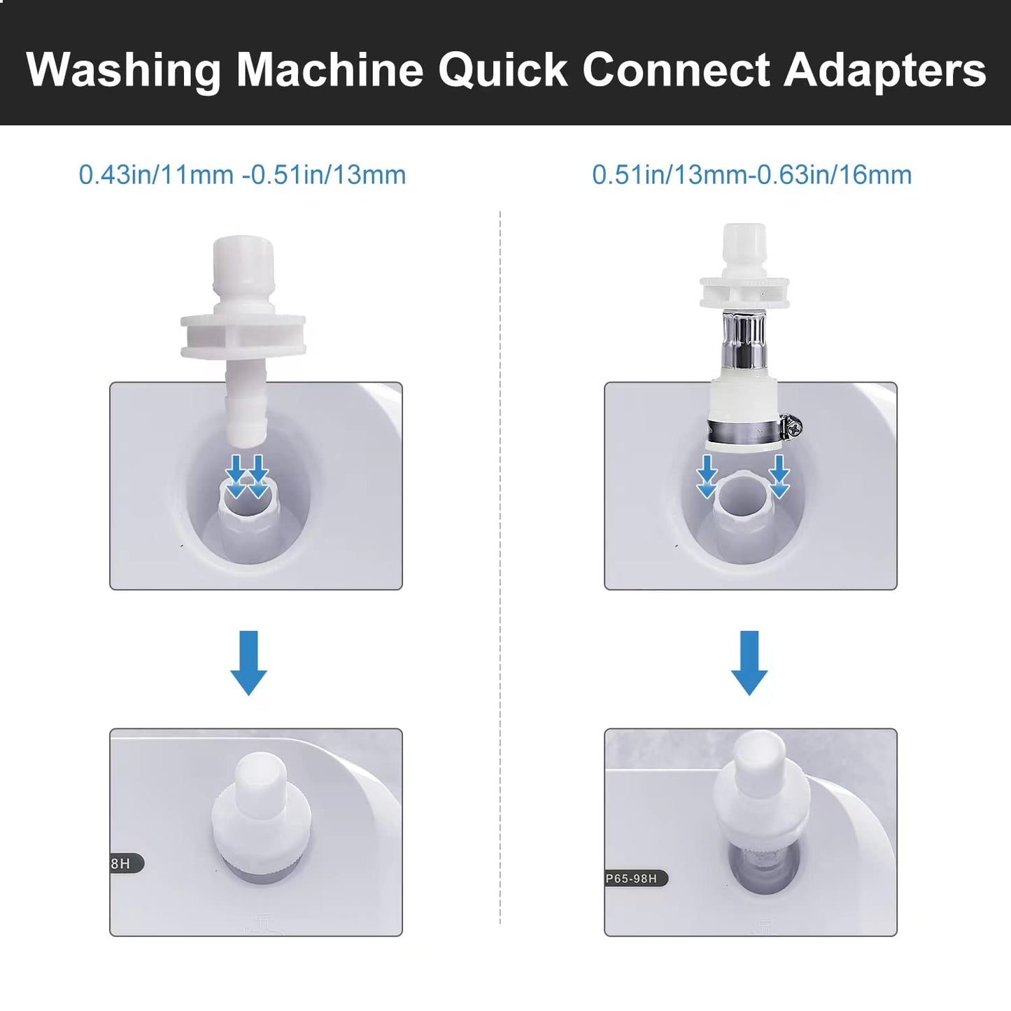 portable washing machine hoses, Suitable for Twin Tub washing machine, mini washing machine,(quick connect) (PVC, 9.84FT/3 Meters)
