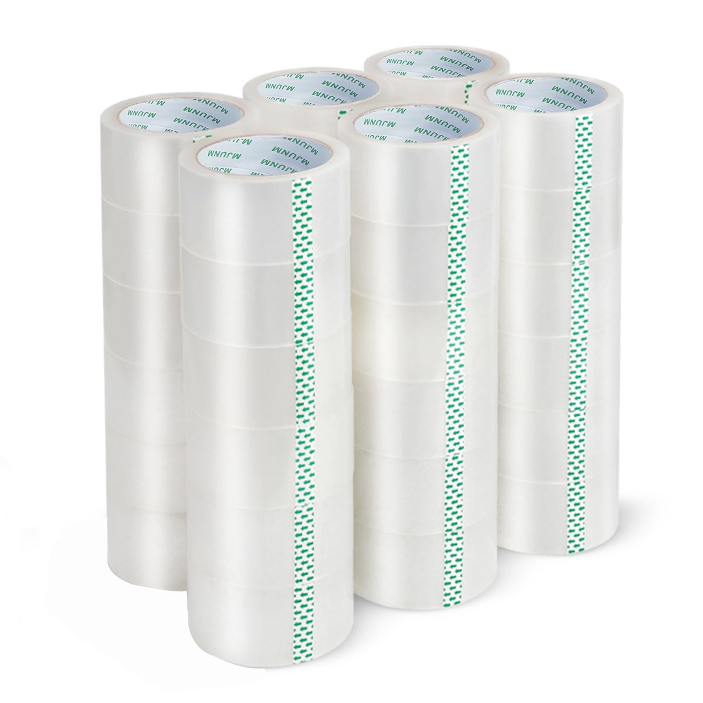 MJUNM 36 Rolls Clear Packing Tape,Packaging Tape for Moving Boxes, Shipping, Office and Storage, Commercial Grade Carton Sealing Adhesive Industrial Tape, 1.88" x 65 Yards, 3 inch Core