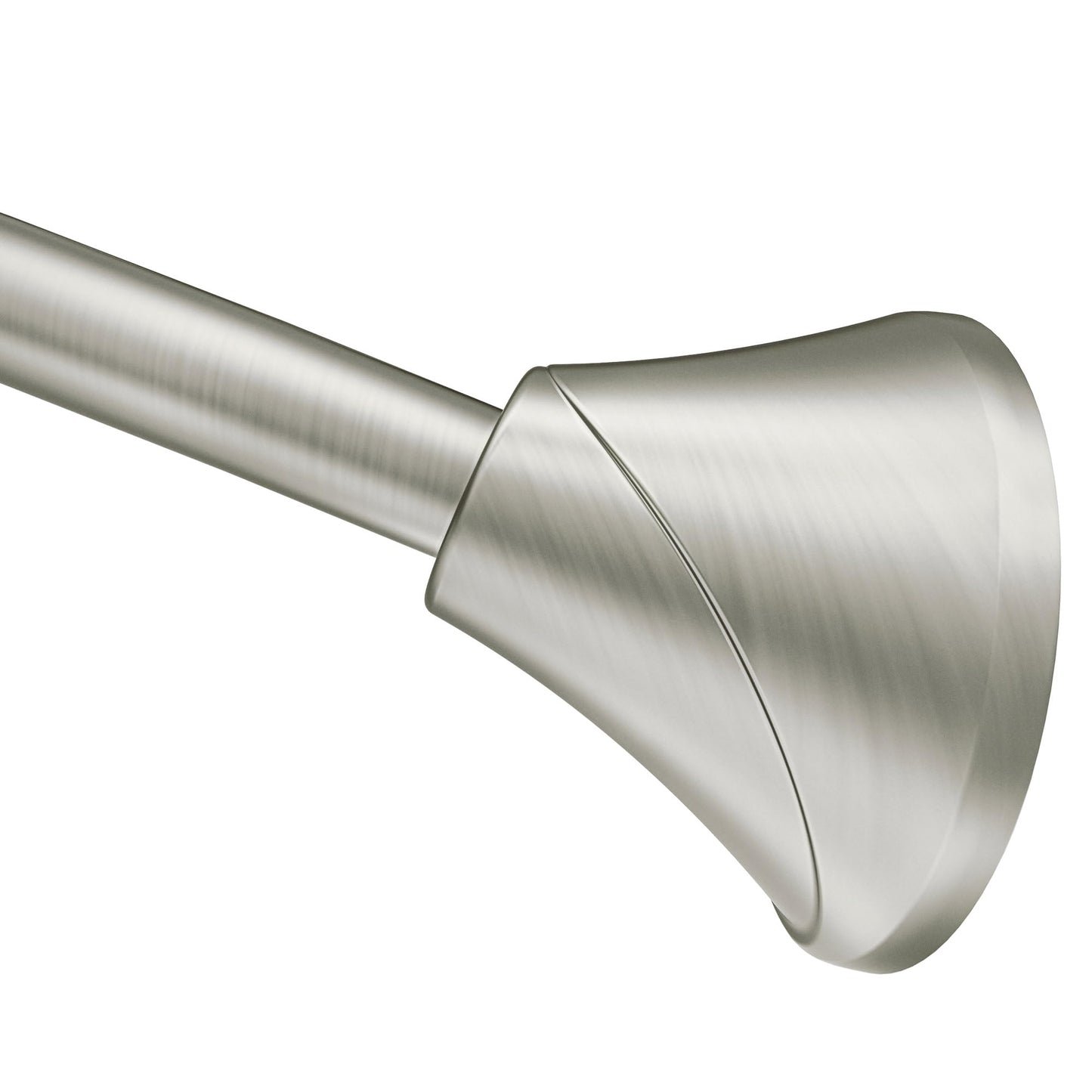 Moen Curved Adjustable Spring Tension No Drill Shower Curtain Rod for Bathroom, Brushed Nickel Finish, CSR2172BN