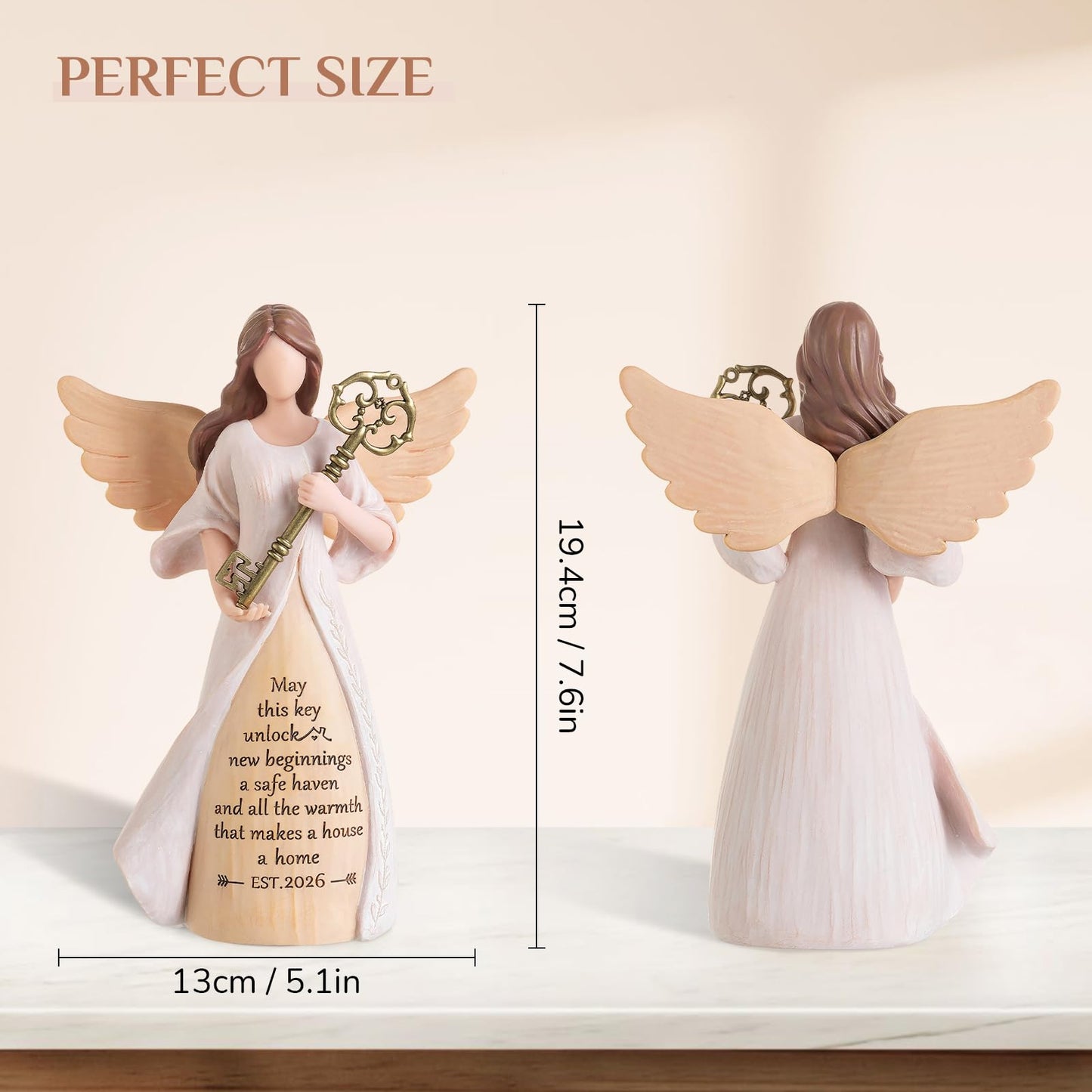 Storieme Housewarming Gifts New Home: House Warming Gift for Women Friend Homeowner - Guardian Angel Figurines for New Apartment Party Decorations Entryway Table Decor Ideas