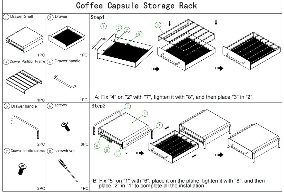 K Cup Holder Drawer, Compatible with K-Cups, 30 Pods Capacity, K Pod Drawer Organizer for Countertop, Coffee Machine Base, Easy Installation (White)