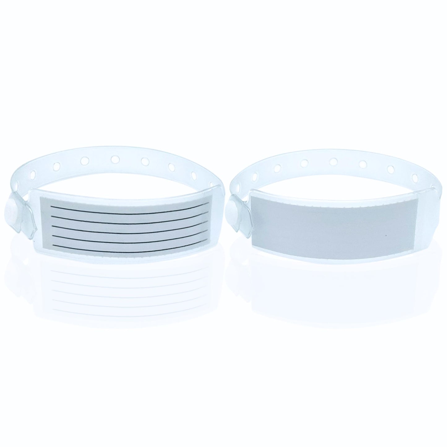 Clear, 50 Count, Safety ID Wristbands with Paper Inserts, ID Bands for Events, Parks, Field Trips, Airport, Travel, Sporting Events, Kids and Adults Identification Bracelets (Clear Multipack)