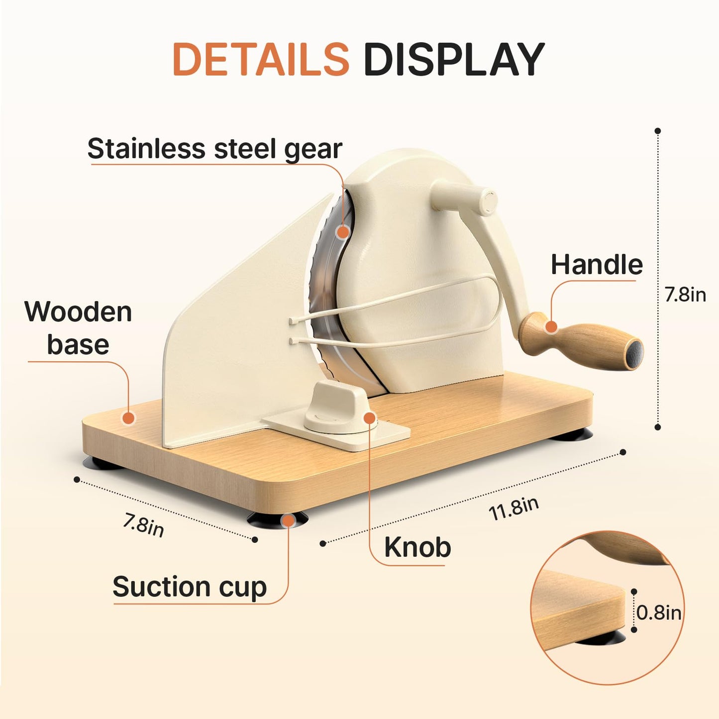 Upgraded Manual Bread Slicer for Homemade Sourdough Bread Adjustable Thickness Bread Cutter with Metal Guide,Hand Crank Bread Slicer with Scale Line&Suction Base,for Perfect Even Slices