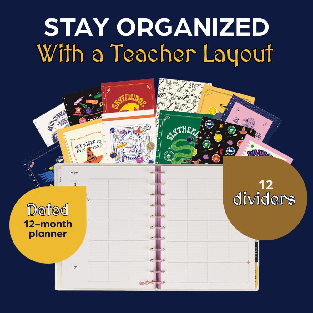 Happy Planner Harry Potter Disc-Bound 12-Month Academic Planner, July 2026–June 2027, Big Size, 8.5" x 11", Teacher Layout, Bulletin Board