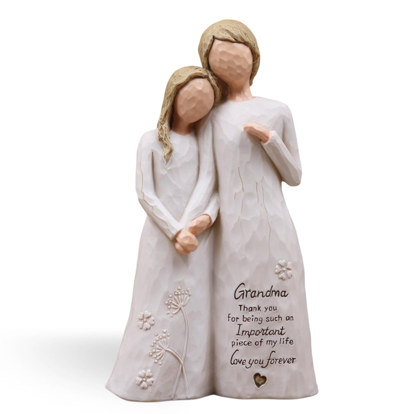 AUMELO Grandma Birthday Gifts from Granddaughter, Great Grandma Gifts for Birthday Christmas Mothers Day, Grandmother Granddaughter Embrace Hand-Painted Resin Figurine