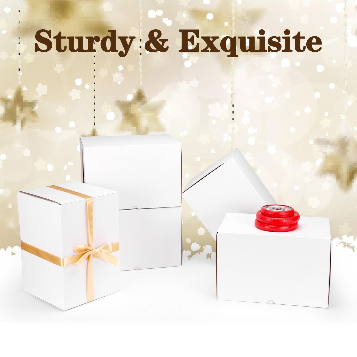 WIFTREY 12x10x6 Shipping Boxes set of 15, 12 x 10 x 6 White Corrugated Cardboard Boxes for Packaging Small Business, Moving, Mailing