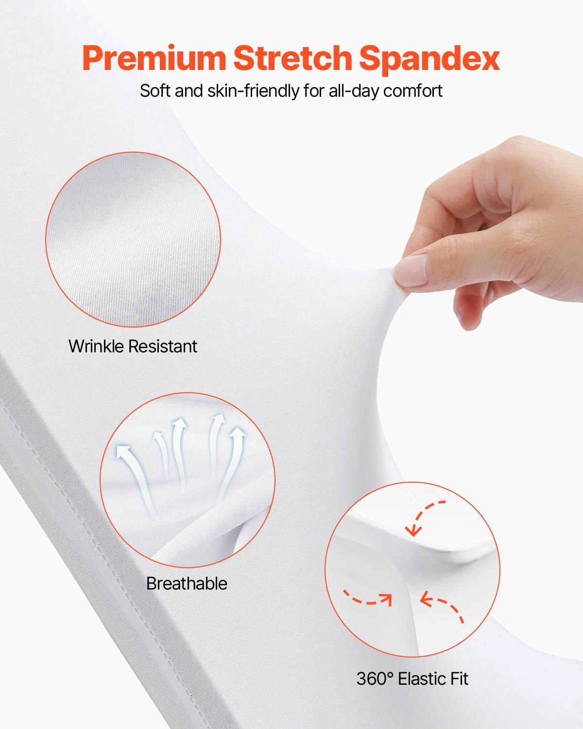 VEVOR 30 PCS White Folding Chair Covers - Ideal for Weddings, Parties, Dining, and Banquets - Universal, Washable Slipcovers for Folding Chairs - Elegant Event Décor