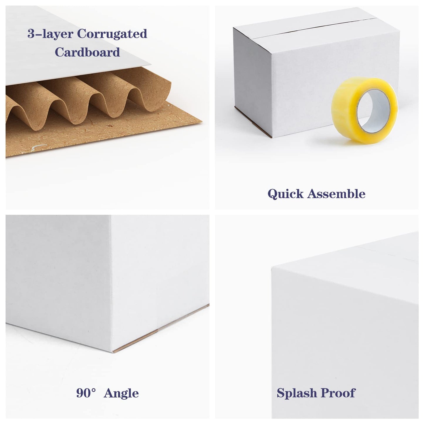 SPEPLA Small Shipping Boxes 8x8x4 Inch set of 40, White Corrugated Cardboard Boxes for Small Business, Mailing, Moving and Storage