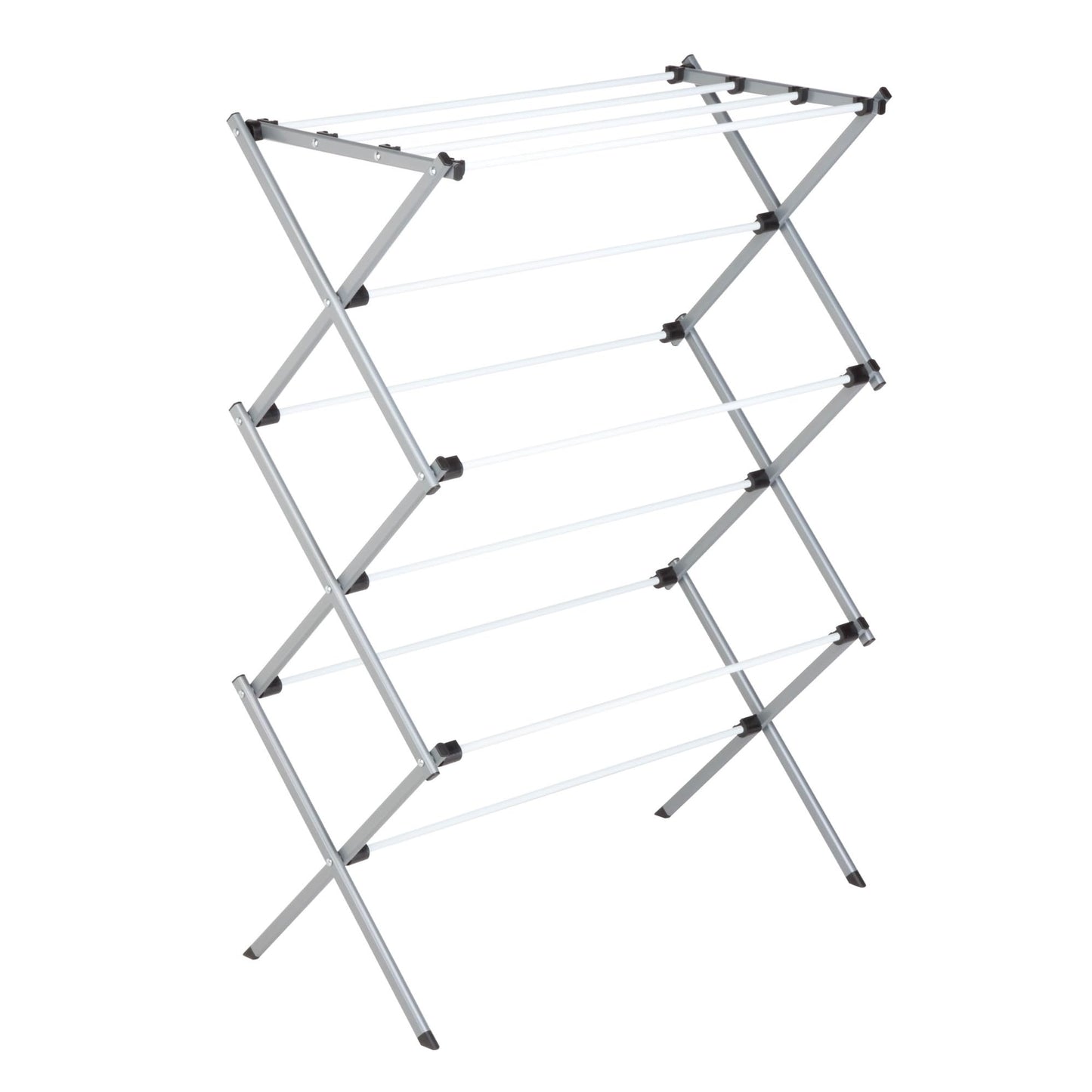 Honey-Can-Do Deluxe Metal Collapsible Clothes Drying Rack, 50 lbs, 29" x 14.2" x 42.1", White & Grey