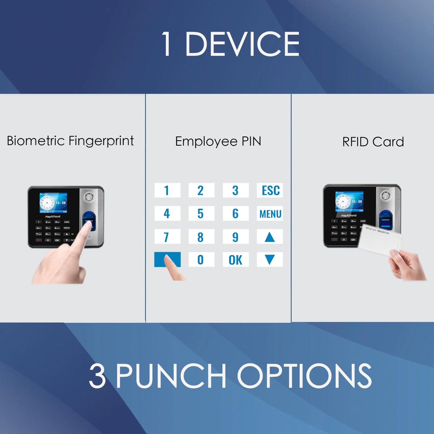 HapAttend RFID Cards Compatible with Time Clock H1 H2 H3-125KHz RFID Proximity Employee Thick Badges Cards for Time Clock MB1, MB2, TC1, TC2, TC7 (10 Pack)
