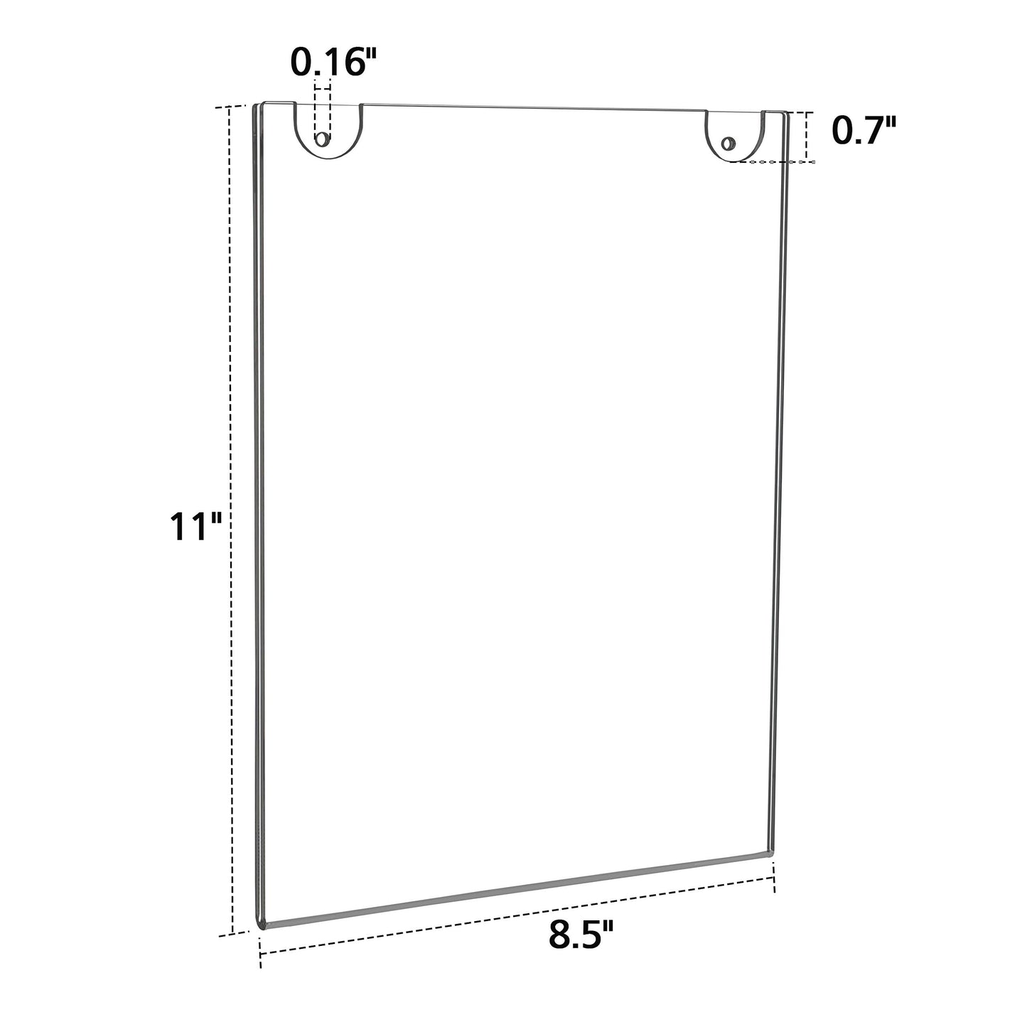NIUBEE 10 Pack Acrylic Sign Holder 8.5 x 11 inches Clear Wall Mount Frame Bonus , Wall Mount Plastic Sign Holder Perfect for Home, Office, Store, Restaurant- Vertical