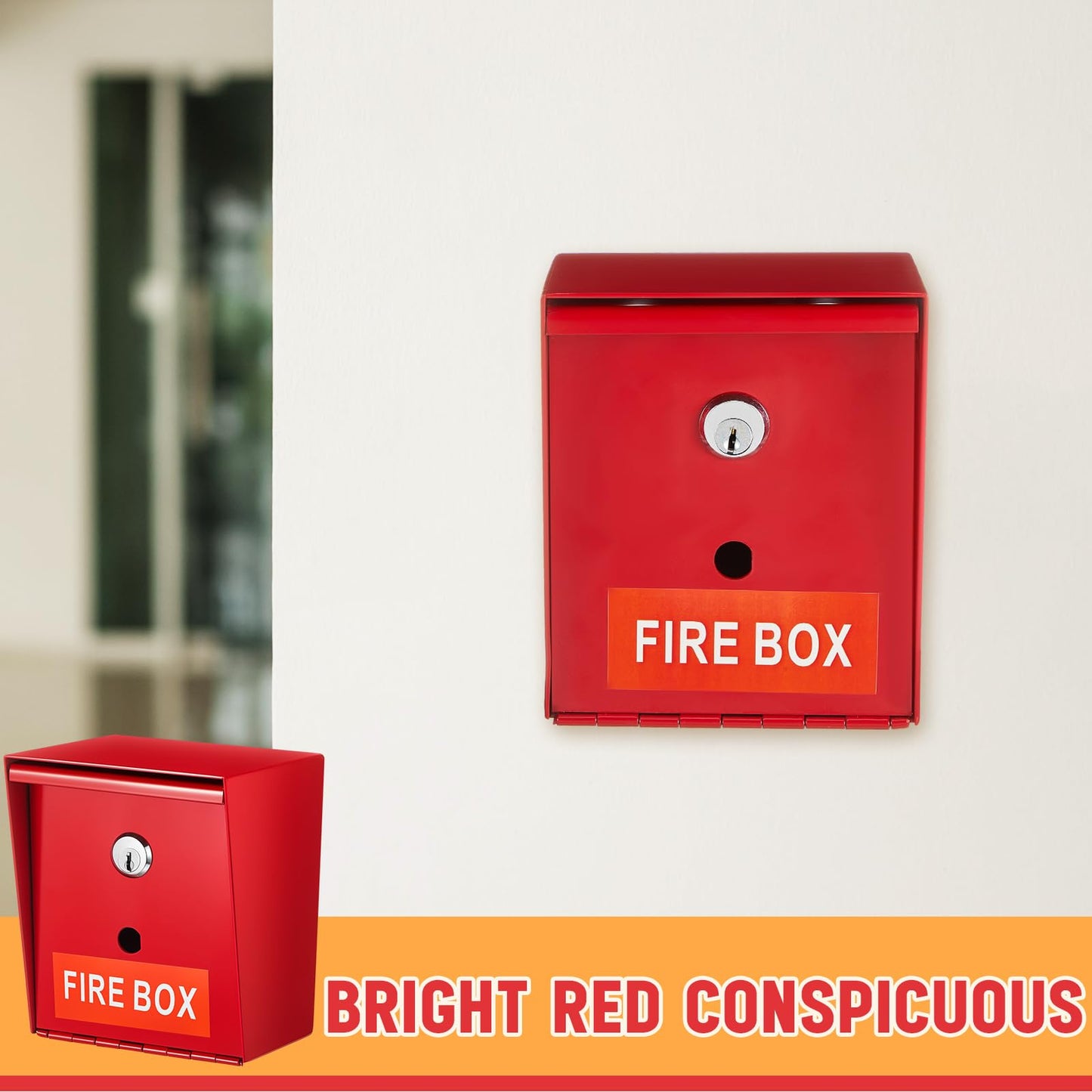 MorningRo 1 Pcs Fire Box Fire Department Lock for Keys Weather Resistant Emergency Box with Keys for Home