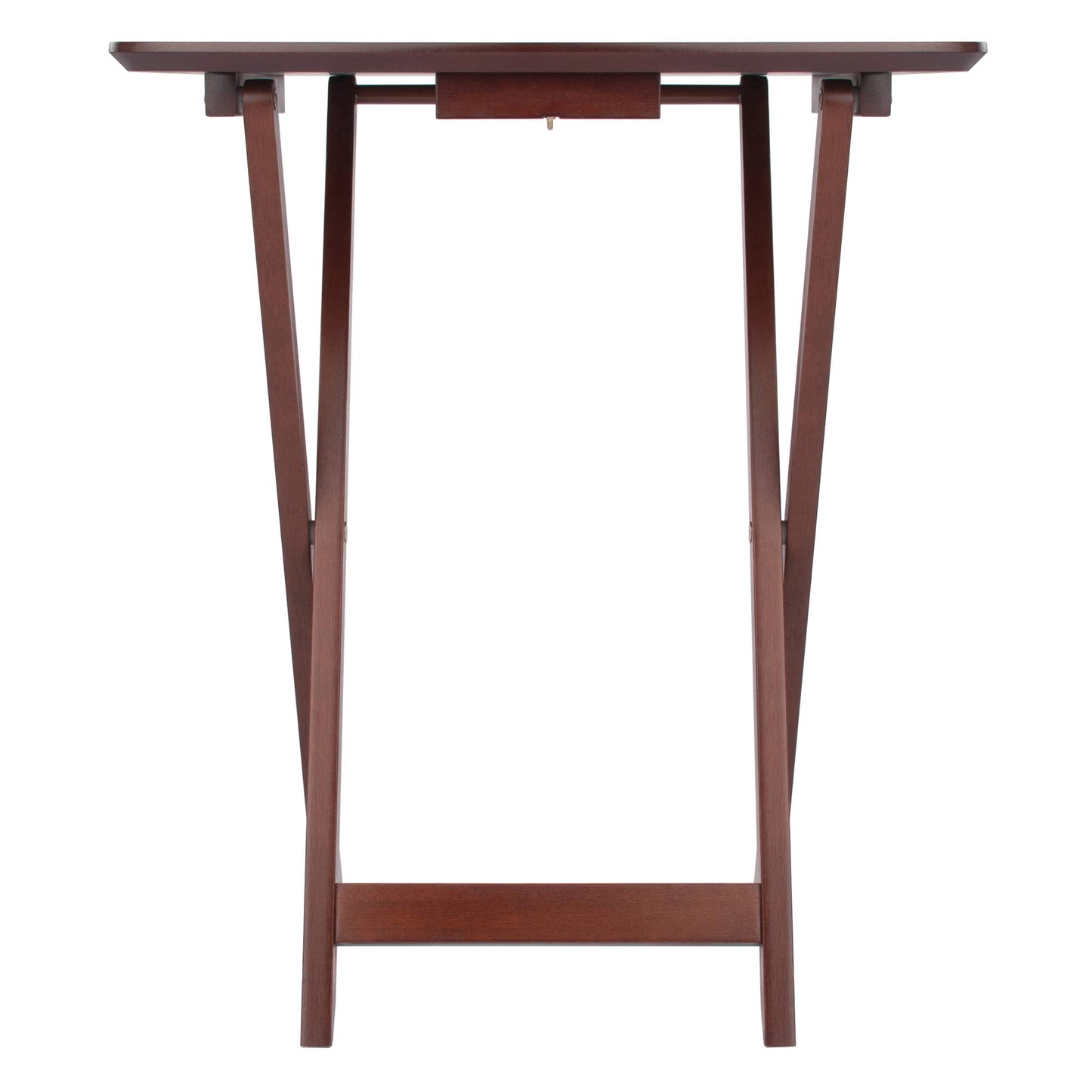 Winsome Darlene Set of 2 Foldable Snack Tables, 26" in Walnut, Easy to Store Portable Fold Up Table Set for Kitchen, Living Room TV Dining, Crafts, Puzzles, Work From Home