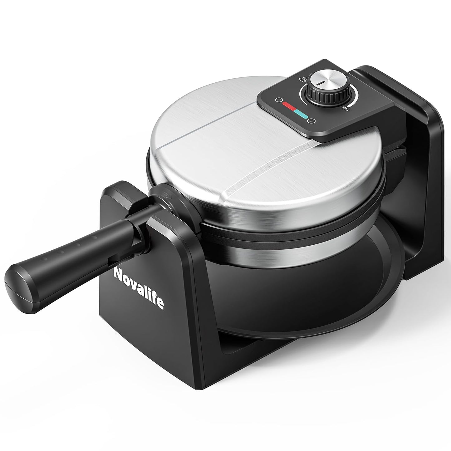 Waffle Maker, Rotating Belgian Waffle Maker, 180° Flip Waffle Iron, Non-Stick Plate, Adjustable Browning Control, Foldable Cool Touch Handle, Removable Drip Tray, Space Saving Storage, Stainless Steel