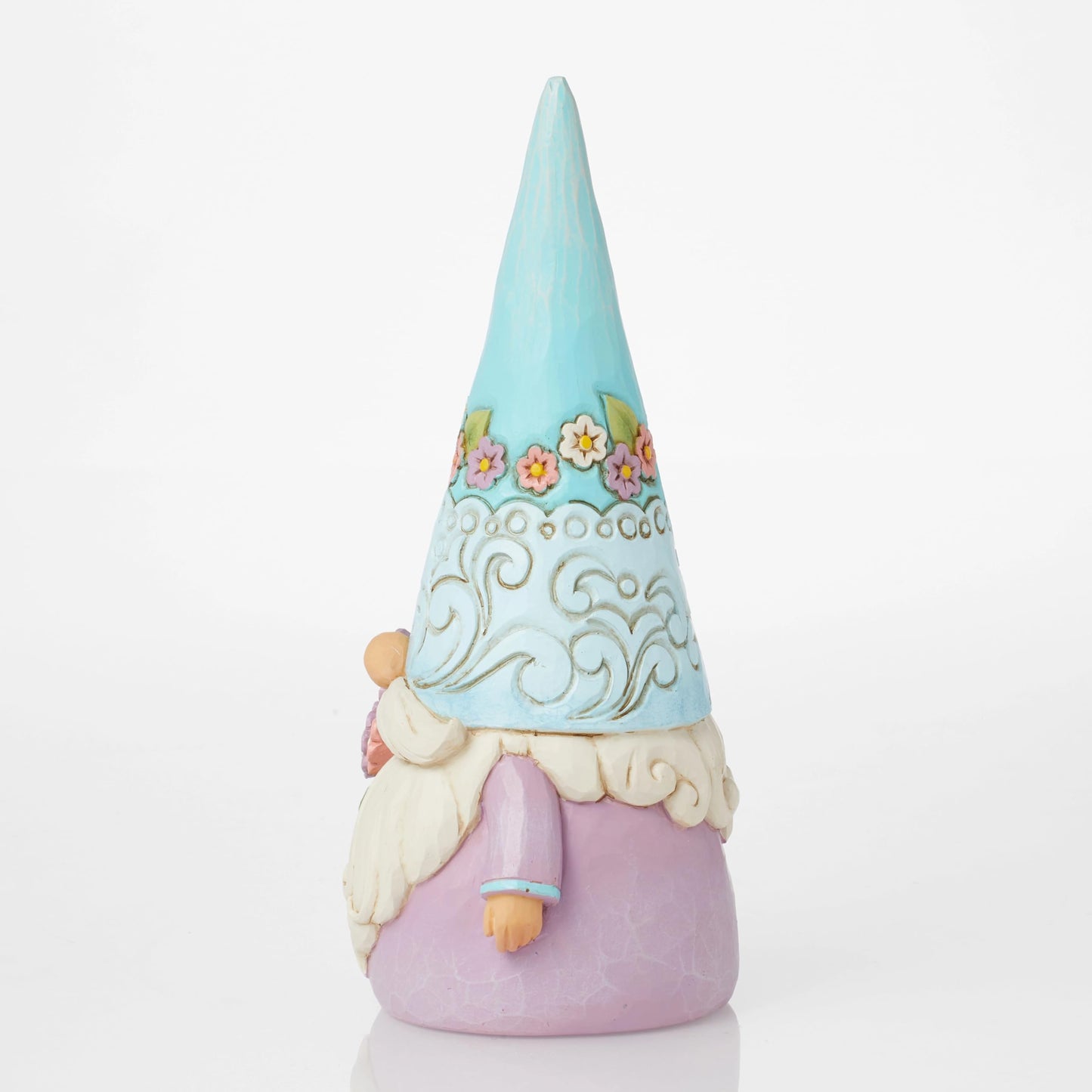 Enesco Jim Shore Heartwood Creek Gnome Holding Flowers Figurine- Stone Resin Hand Painted Crafted Collectible Decorative Gnomes Figurines Home Decor Statue, 7 Inch