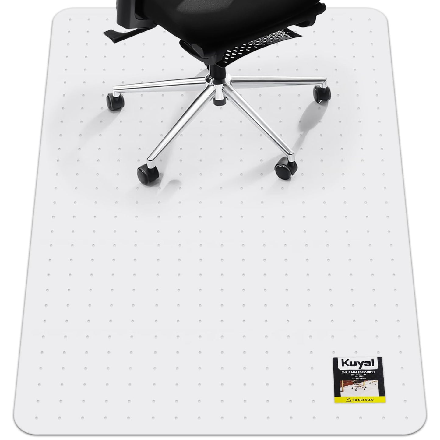 Kuyal Office Chair Mat for Carpet, 32x55 Clear Heavy Duty Computer Chair Mat, Under Desk Protector Carpeted Floors Mat, Easy Chair Movement,Ship Flat