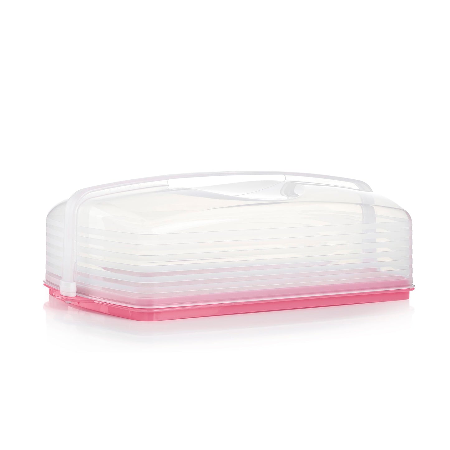 Tupperware, Rectangular Cake and Cupcake Carrier in Pink, Holds 18 Cupcakes