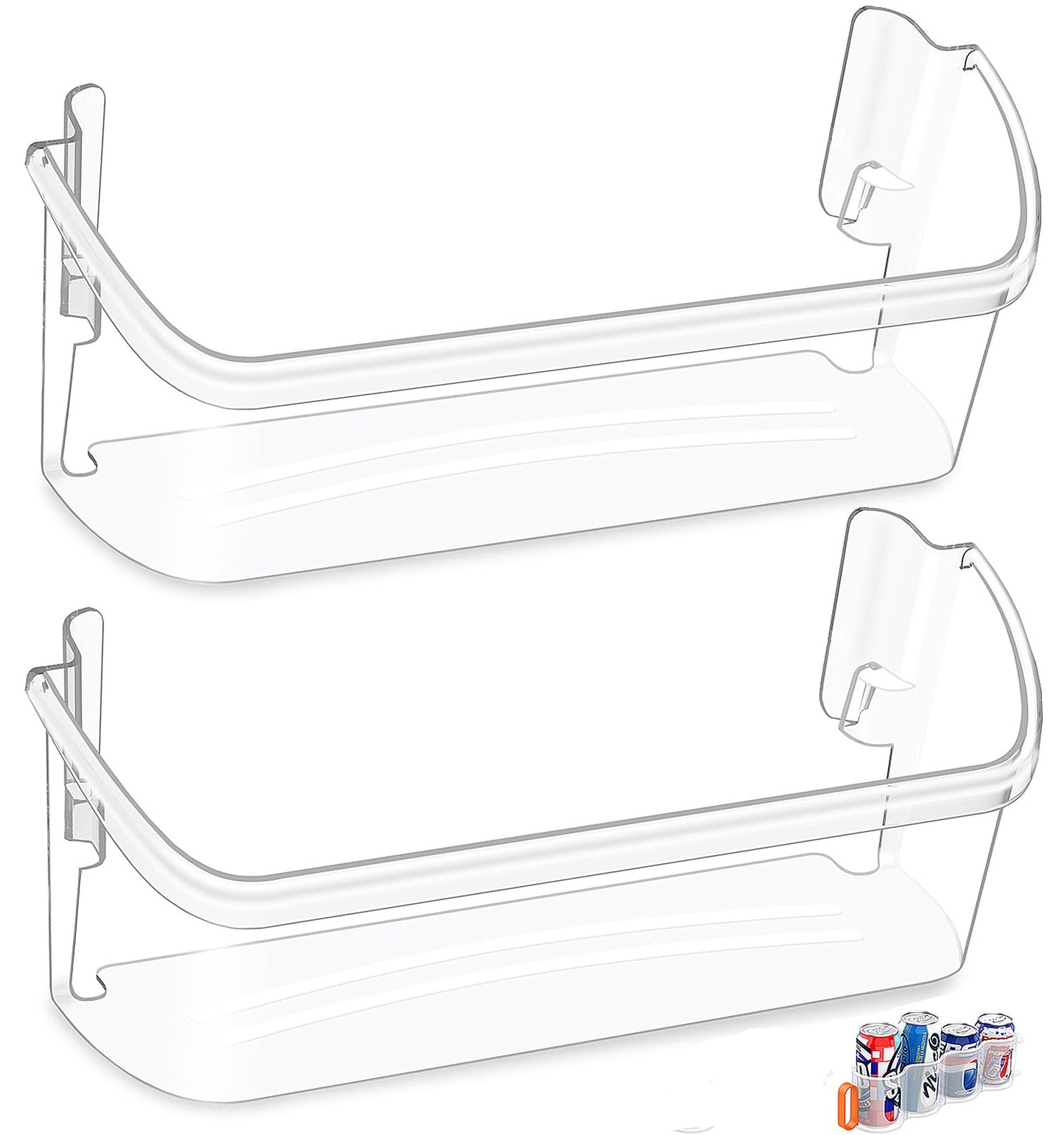 [2 PACK] UPGRADED 242126602 Refrigerator Door Bin Shelf Replacement For Frigidaire Door Shelf Replacement -LFSS2612TF0 LFSS2612TF4 Frigidaire Door Bin Bottom Shelf Parts 2421266 PS12364199 Shelves