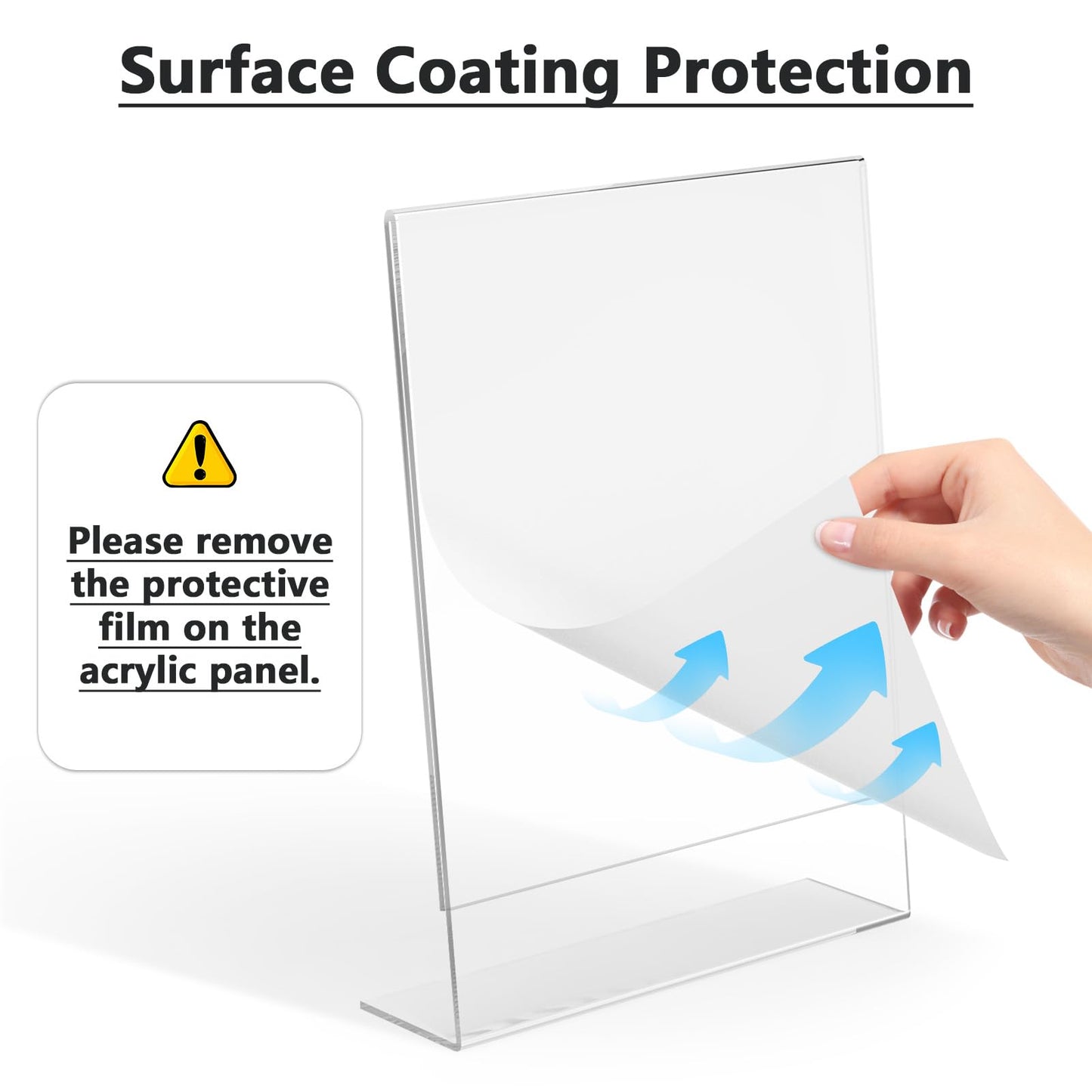 MaxGear Acrylic Sign Holder 8.5 x 11 Inches, Clear Sign Holders Plastic Display Stand Slant Back Countertop Display Picture Frames for Menus, Flyer, Use In Office, Store, 12 Pack